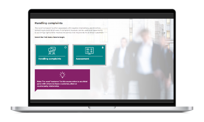 Compliance & ESG Handling Complaints course screen shot