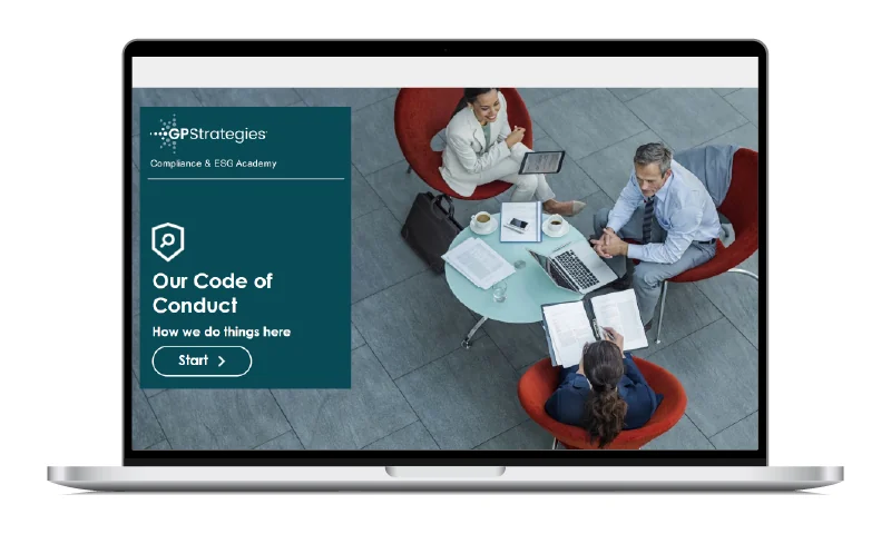 Compliance & ESG Our Code of Conduct course screen shot