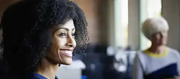 woman smiling
